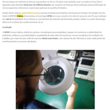 Sistema criado por startup ajuda a combater a Síndrome do Edifício Doente – Agência USP de Inovação