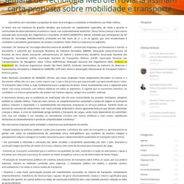 Entidades e empresas participantes da 24ª Semana de Tecnologia Metroferroviária assinam carta-proposta sobre mobilidade e transporte – ANPTrilhos