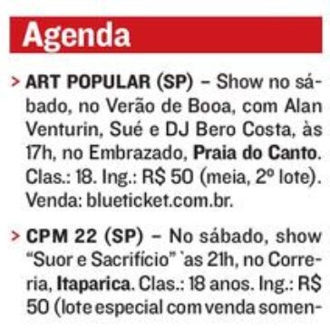 AGENDA – A Tribuna