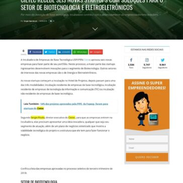 Cietec Recebe Seis Novas Startups Com Soluções Para O Setor de Biotecnologia e Eletroeletrônicos – Super Empreendedores
