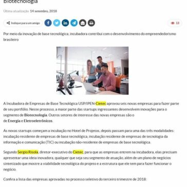 Cietec recebe seis novas startups com soluções para o setor de Biotecnologia – Panorama Farmacêutico