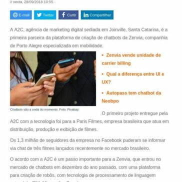 A2C entrega chatbot com Zenvia – Baguete