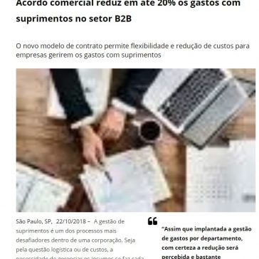 Acordo comercial reduz em até 20% os gastos com suprimentos no setor B2B – Gazeta Brasília