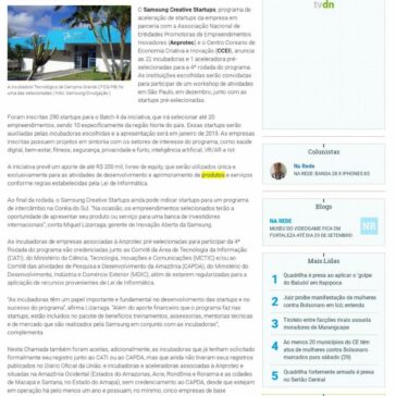 Samsung Creative Startups anuncia incubadoras pré-selecionadas – Diário do Nordeste (On-line)