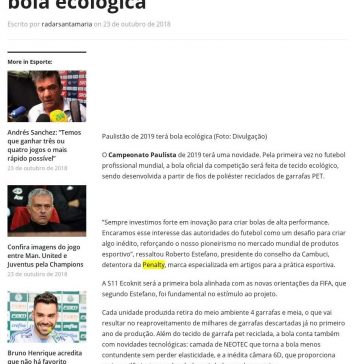Campeonato Paulista de 2019 terá bola ecológica – Radar Santa Maria