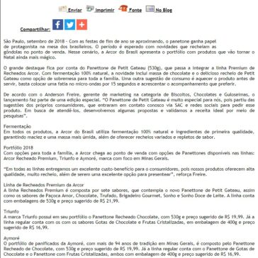 Panettone de Petit Gateau é destaque no portfólio da Arcor – Difundir