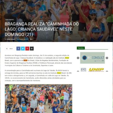 BRAGANÇA REALIZA “CAMINHADA DO LAGO: CRIANÇA SAUDÁVEL” NESTE DOMINGO (21) – Atibaia Connection