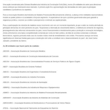 26 associações se unem por novas medidas na construção civil – InfraRoi