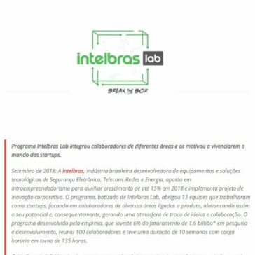 Intelbras implementa projeto de inovação corporativa como parte da estratégia de crescimento, estimada em 15%, para o ano de 2018 – MTI Tecnologia