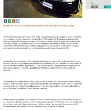 Quem compra carro avariado assume responsabilidade por problemas – J Mais