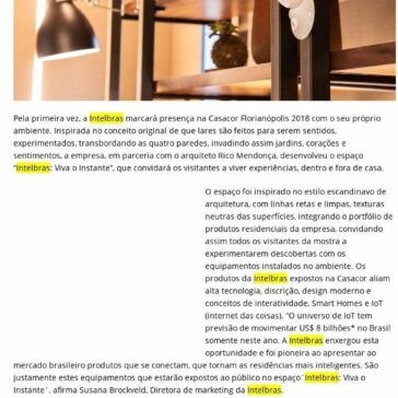 Intelbras: Viva o instante marca presença na Casacor 2018 – Blog do Moreira