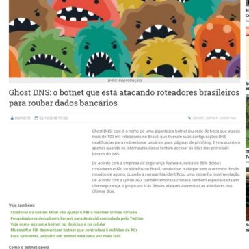 Ghost DNS: o botnet que está atacando roteadores brasileiros para roubar dados bancários – Olhar Digital