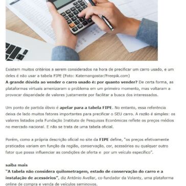 Como vender um carro usado por valor acima da tabela FIPE – Evolução Notícias – Evolução Notícias