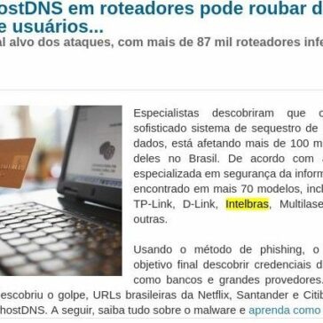 Malware GhostDNS em roteadores pode roubar dados bancários de usuários… – Garopaba Mídia