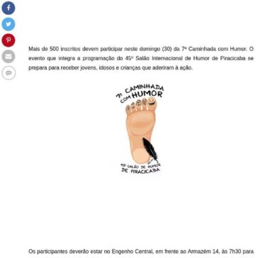 7ª Caminhada com Humor acontece neste domingo (30), em Piracicaba – Piranot