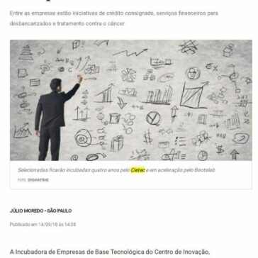 Cietec e BTG Pactual divulgam as startups selecionadas para seus processos de fomento – DCI (On-line)