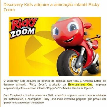 Discovery Kids adquire a animação infantil Ricky Zoom – Info Animation