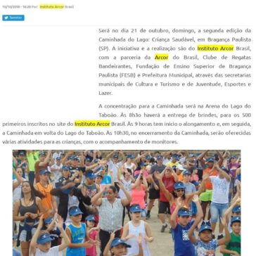 Caminhada no Lago: Criança Saudável, em Bragança Paulista será no dia 21 de outubro – Surgiu