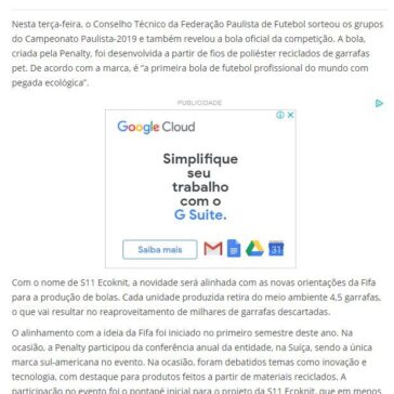 Bola do Paulistão-2019 é revelada; novidade foi desenvolvida em tecido ecológico – Lance! Móbile