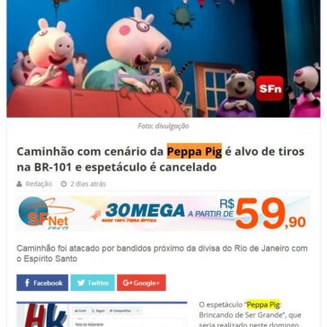 Caminhão com cenário da Peppa Pig alvo de tiros na BR-101 e espetáculo é cancelado – SF Notícias