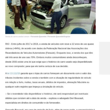 Para não comprar gato por lebre: lei dá garantias para quem compra carro usado – O Globo (On-line)