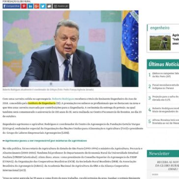 Roberto Rodrigues recebe de instituto o título de engenheiro do ano – Globo Rural (On-line)