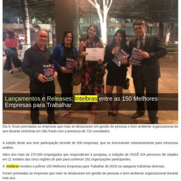 Intelbras entre as 150 Melhores Empresas para Trabalhar – Guia do CFTV