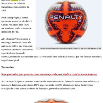 Conheça a bola que será utilizada no Campeonato Amazonense 2019 – Portal do Zacarias