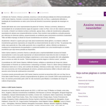 Em palestra no LIDE SC Ministro do Turismo defende mudança no modelo econômico para atrair investimentos – ESTRUTURA de Comunicação e Assessoria de Imprensa