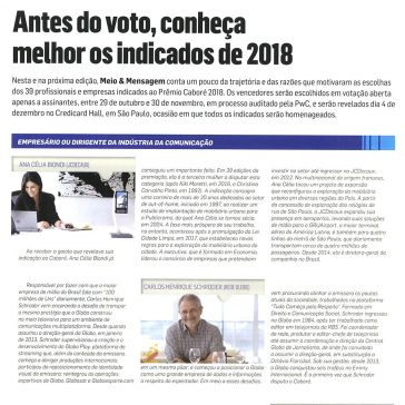 Antes do voto, conheça melhor os indicados de 2018 – Meio&Mensagem