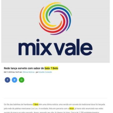 Rede lança sorvete com sabor de bala 7 Belo – Mix Vale