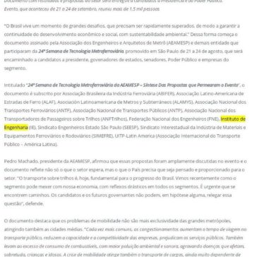 Candidatos à Presidência recebem carta-proposta do setor metroferroviário – Transporte Digital News