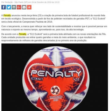 Penalty cria bola em tecido ecológico para o Paulistão – Máquina do Esporte