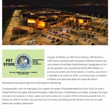 LIDE Santa Catarina realiza Day Out no Porto Belo Outlet Premium – Clic SC