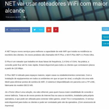 NET vai usar roteadores WiFi com maior alcance – Notícias do Dia