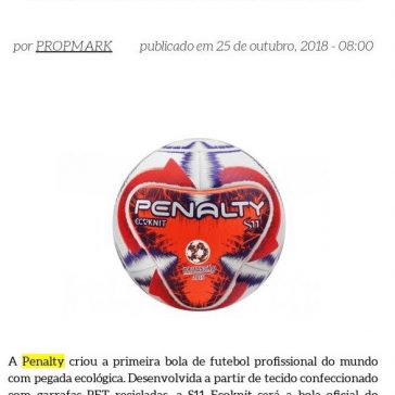 Penalty cria bola profissional em tecido ecológico – Propmark