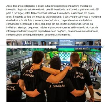 Intraempreendedorismo: um sistema para acelerar inovação dentro de indústrias, empresas e startups – Terra