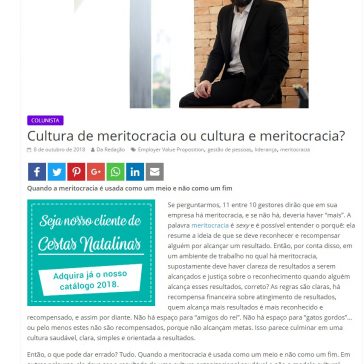 Cultura de meritocracia ou cultura e meritocracia? – Mundo RH