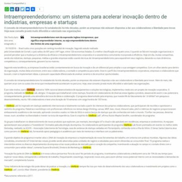 Intraempreendedorismo: um sistema para acelerar inovação dentro de indústrias, empresas e startups – Estágio Online