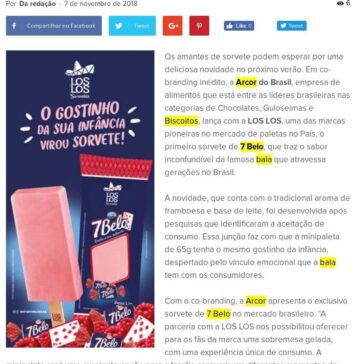 Bala 7 Belo da Arcor vira sorvete em co-branding inédito – Abc da Comunicação