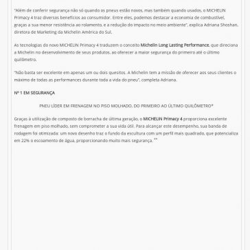 MICHELIN Primacy 4, o pneu mais seguro do 1° ao último km – Agito SP