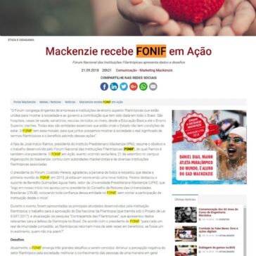 Mackenzie recebe FONIF em Ação – Mackenzie