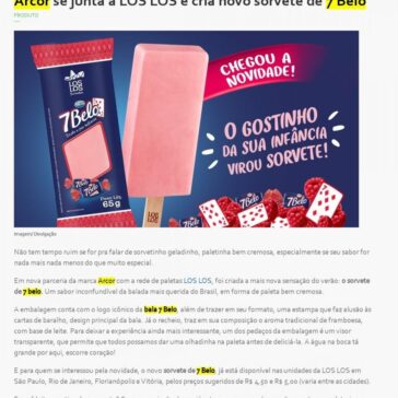 Arcor se junta a LOS LOS e cria novo sorvete de 7 Belo – Marketing na cozinha