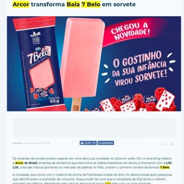 Arcor transforma Bala 7 Belo em sorvete – Leia Notícias