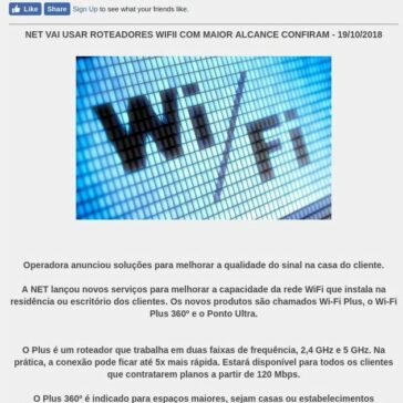 NET VAI USAR ROTEADORES WIFII COM MAIOR ALCANCE CONFIRAM – Canal do Az