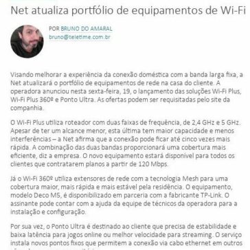 Net atualiza portfólio de equipamentos de Wi-Fi – Tela Viva (On-line)