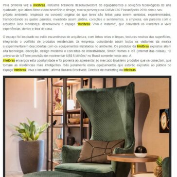 ‘INTELBRAS: VIVA O INSTANTE’ NA CASACOR FLORIANÓPOLIS 2018 – Edecore