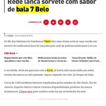 Rede lança sorvete com sabor de bala 7 Belo – Aqui Notícias