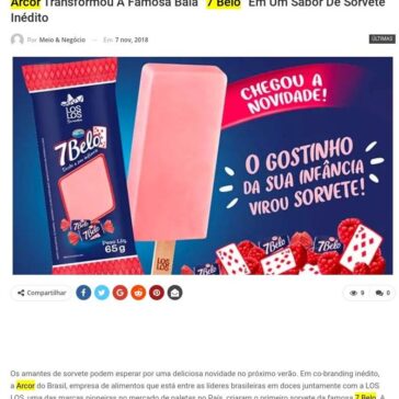 Arcor transformou a famosa bala “7 Belo” em um sabor de sorvete inédito – Meio & Negócio