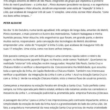 Passeio Técnico pela Linha 5 – Lilás do Metrô – Diário do Transporte